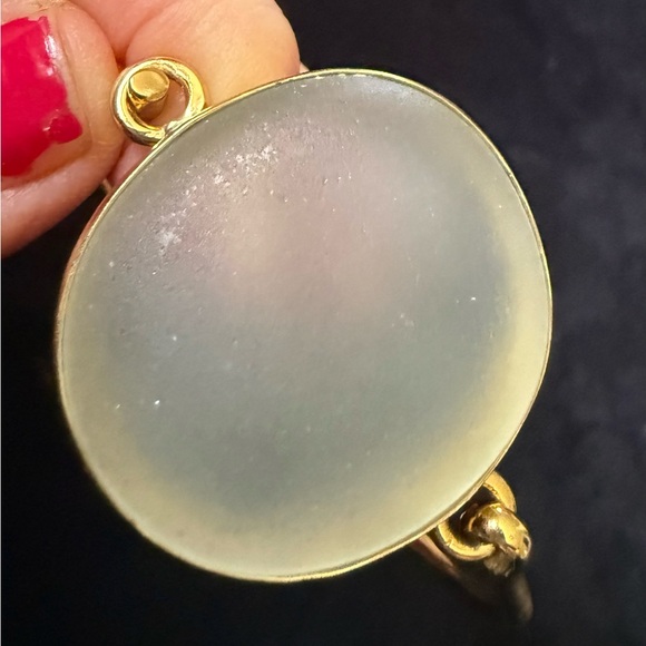 Simple But Elegant Charles Albert Alchemia White Recycled Glass Bangle - Picture 10 of 11